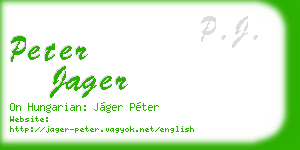 peter jager business card