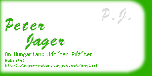 peter jager business card